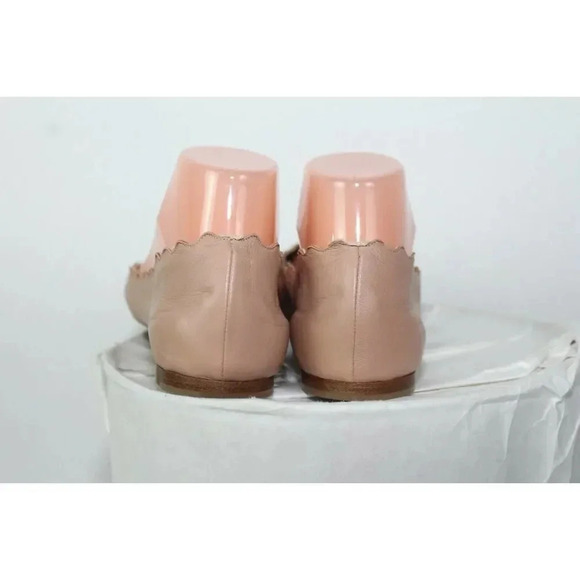 Chloe Lauren Gold Metallic Scalloped Made Italy Sz US 39.5 Sz 8.5Flats Shoes - Picture 4 of 9